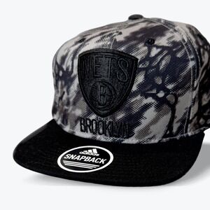 Adidas Brooklyn Nets NBA Snapback Cap Black Camo One Size‎ RARE